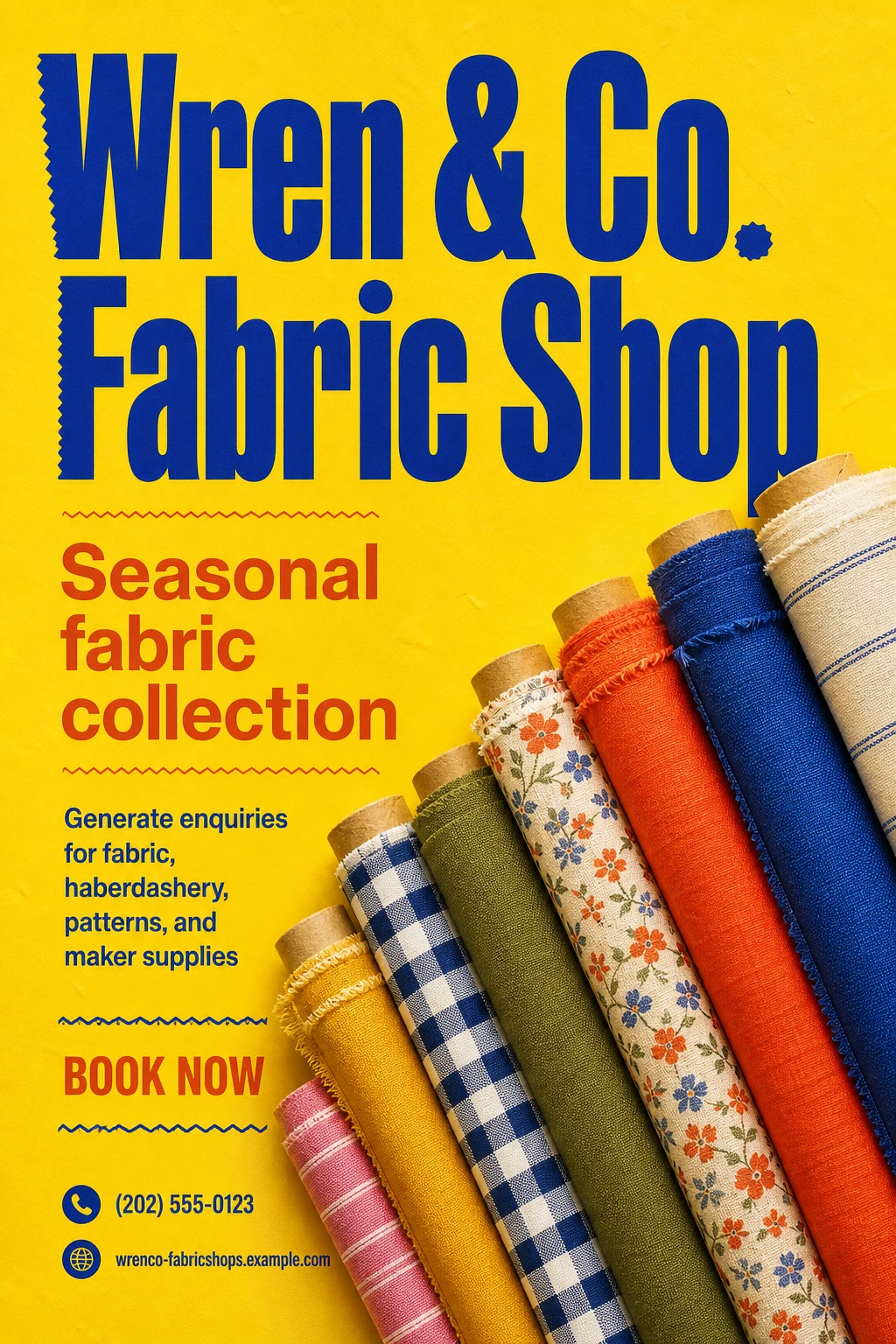 fabric shop flyer template