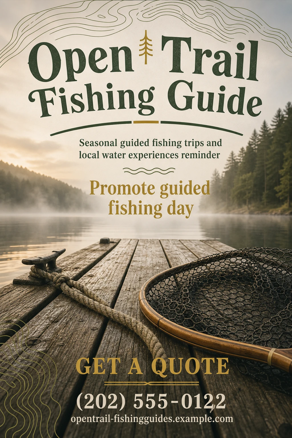 fishing guide flyer template: promote guided fishing day